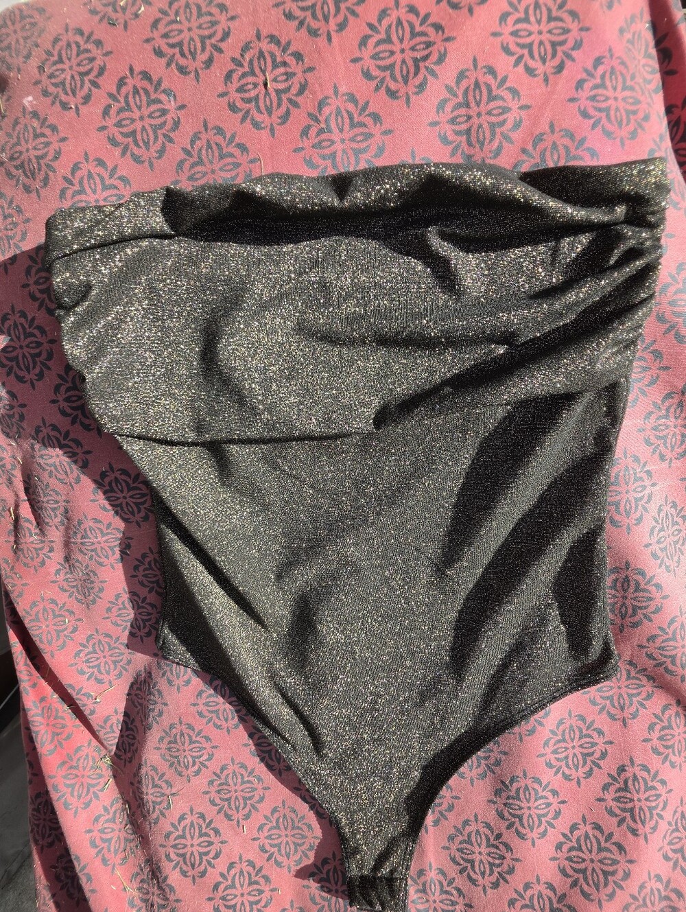 Sincerely Jules Glitter Black/Gold bodysuit Medium - Picture 3 of 6